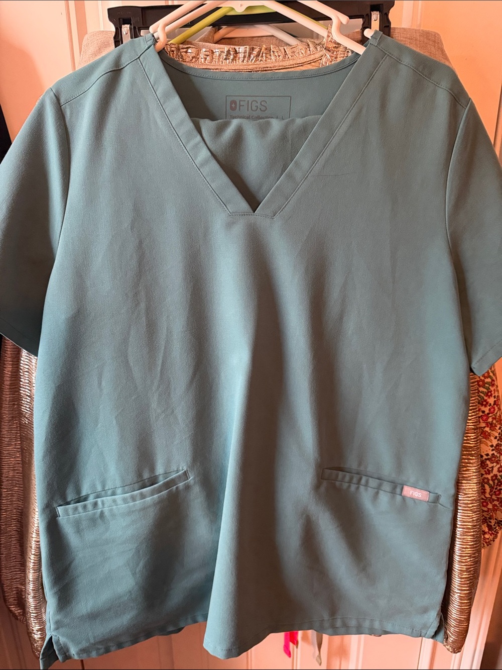FIGS Kids Teal V-Neck Scrub Top